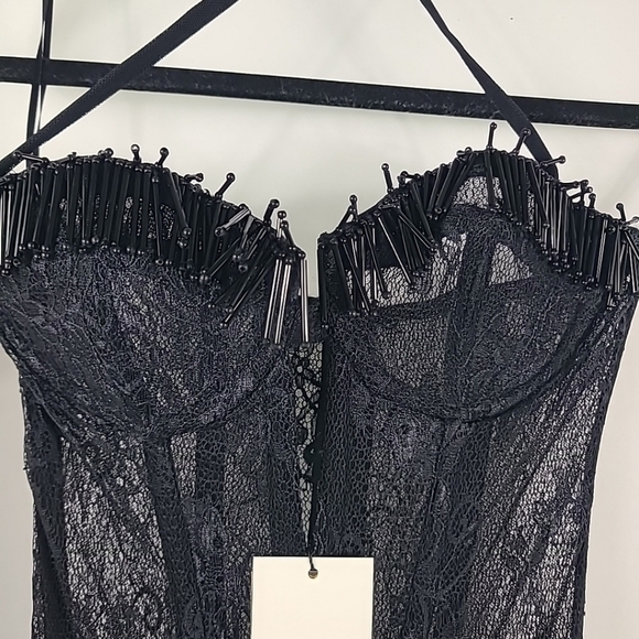 NWT $1100 PATBO Gossamer Corset Maxi Dress Black Sz 2 STUNNING!!! - Picture 4 of 14